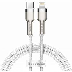 cablu-baseus-cafule-metal-series-lightning-usb-c-1-metru-20w-alb