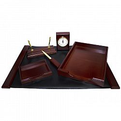 set-birou-6-pise-imitatie-piele-culoare-maro