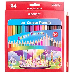 Creioane colorate, corp hexagonal, 24 culori/cutie, EPENE