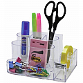 suport-plastic-pentru-accesorii-de-birou-7-compartimente-kejea-transparent