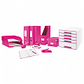 biblioraft-leitz-180-wow-a4-85mm-carton-laminat-roz-metalizat