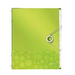 mapa-leitz-wow-cu-12-separatoare-pp-verde-metalizat